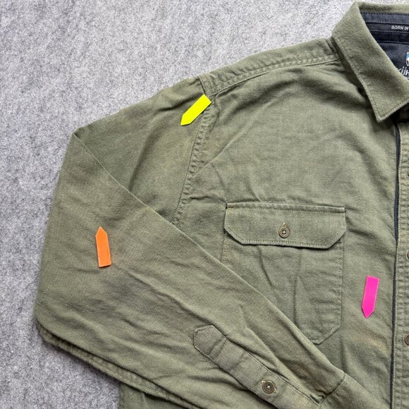 Kuhl Work Shirt Men L Green Long Sleeve Cotton Tencel Canvas Pockets - Picture 3 of 15